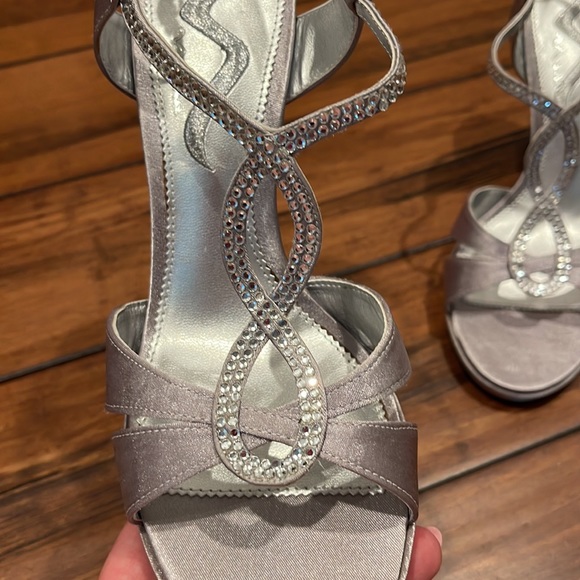 Silver Rhinestones Women's Heels - Picture 4 of 6